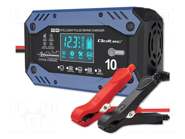 Lader voor batterijen 12-24V, 10A (AGM, GEL, LiFePO4)