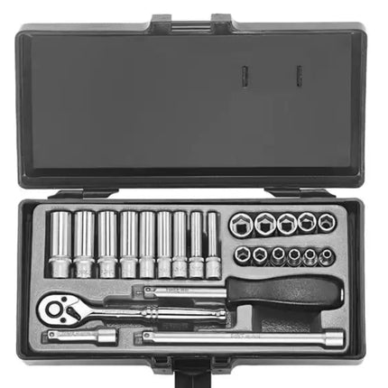 25pc 1/4 6pt. Flank Socket set, Force 2253