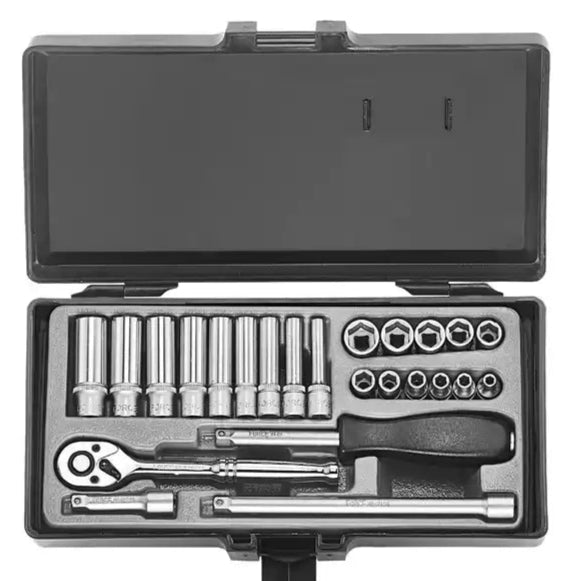 25pc 1/4 6pt. Flank Socket set, Force 2253