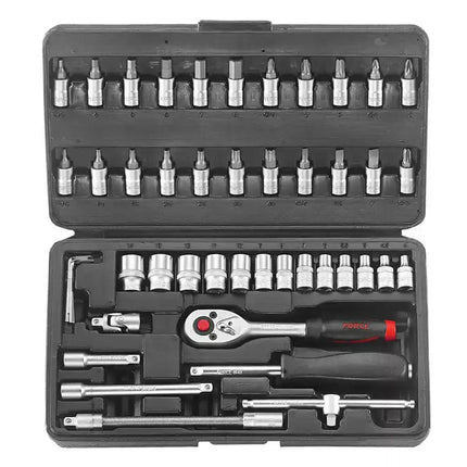 Force 2462, 1/4" Doppenset 6-kant 46 delig