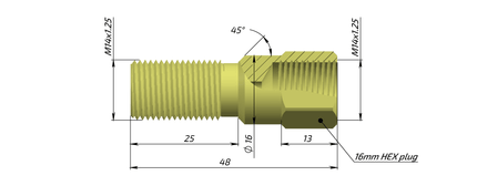 AD-M14-TS-adapter voor in-cilinder druktransducer