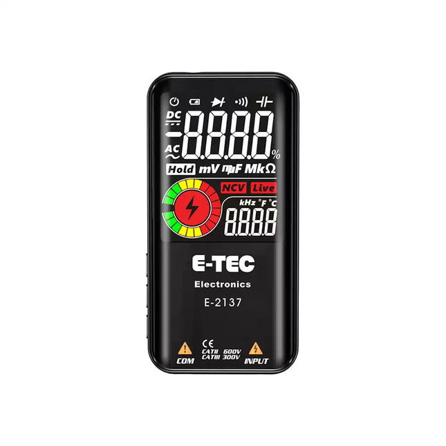 Automatische digitale multimeter incl. testpunten, rood-zwart, E-TEC E-2137